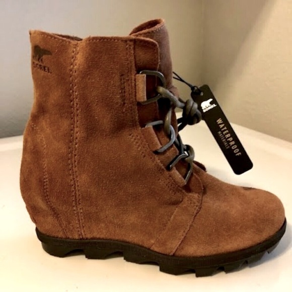NWT SOREL Joan of Arctic II Wedge Ankle Boot Weatherproof Rust Suede 5 MSRP $220 - Picture 2 of 7